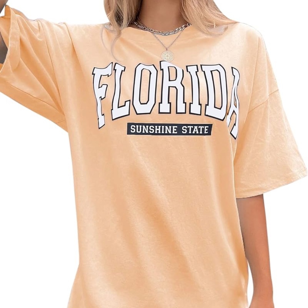 Florida Oversized Graphic Print T-Shirt